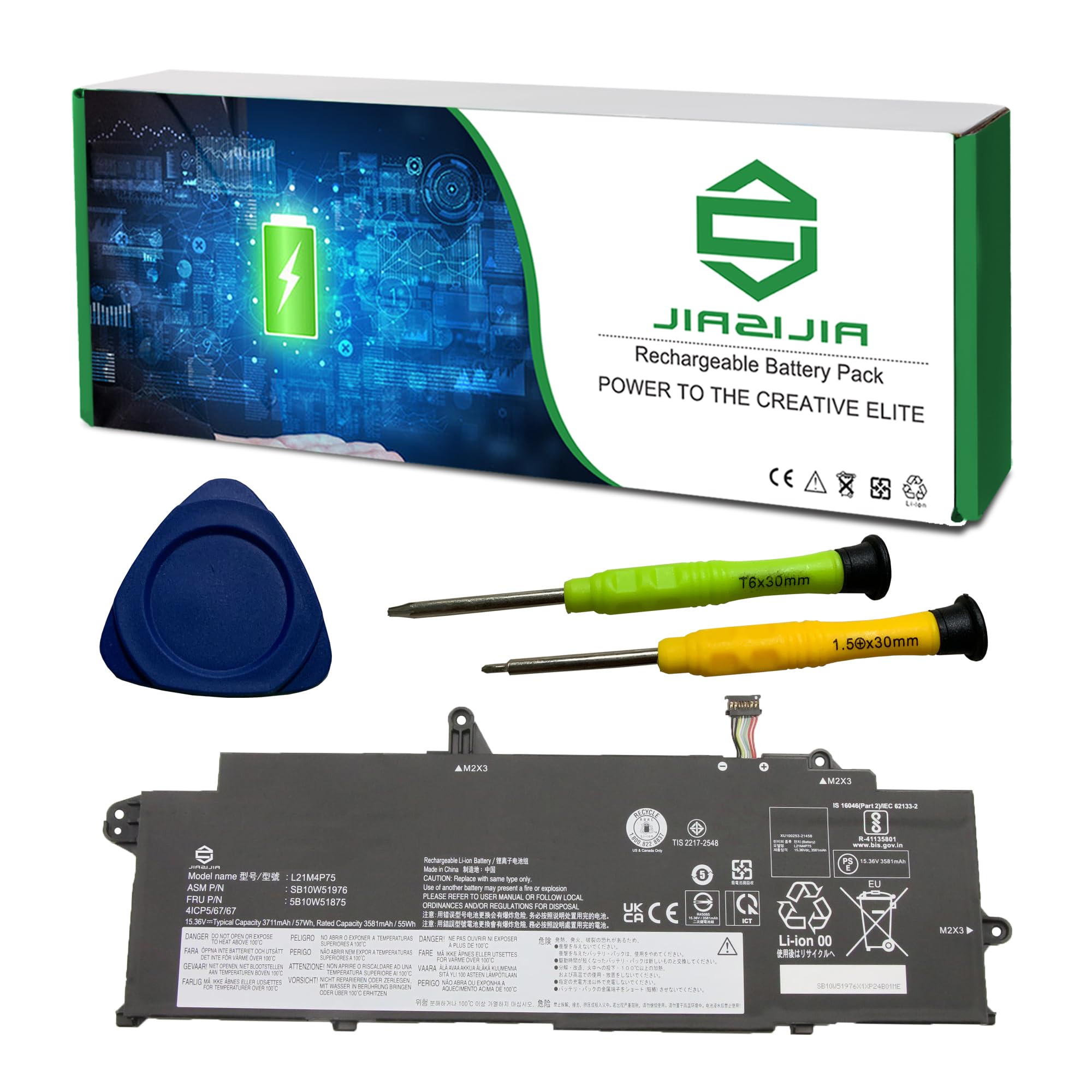 Amazon.com: JIAZIJIA L21M4P75 SB10W51976 5B10W51875 Laptop Battery